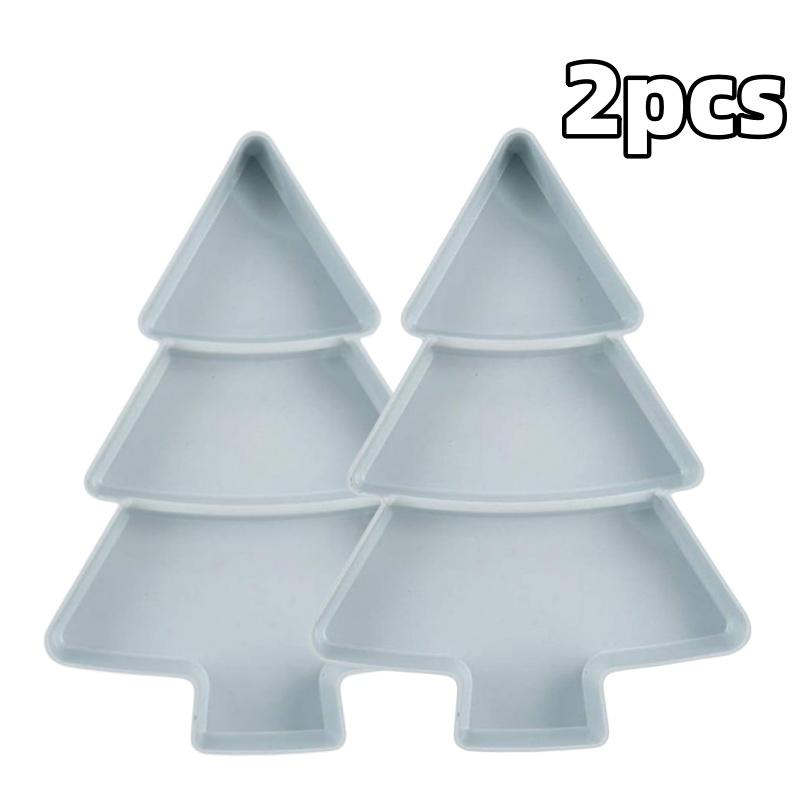 Festive Tree Shape Serving Fruit Plate Household Plastic Tray Portable Nuts Snacks Dishes For Christmas Holiday Party Decoration