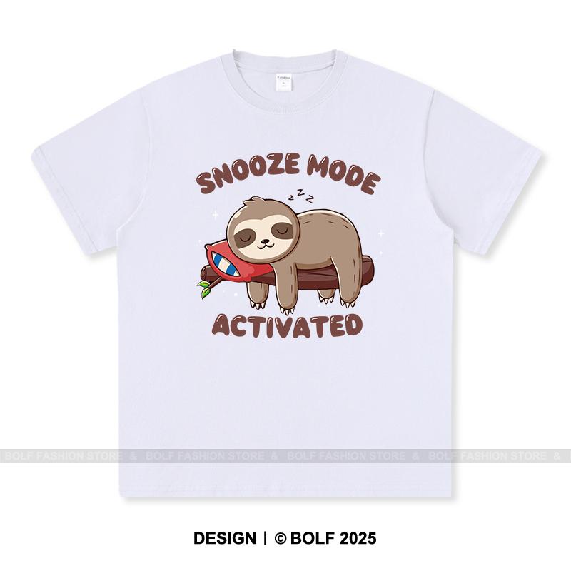 Snooze Mode Activated Printed T-Shirt 100% Cotton Oversized Sleepy Graphic Tees for Men Women Summer Tops Lazycore Streetwear