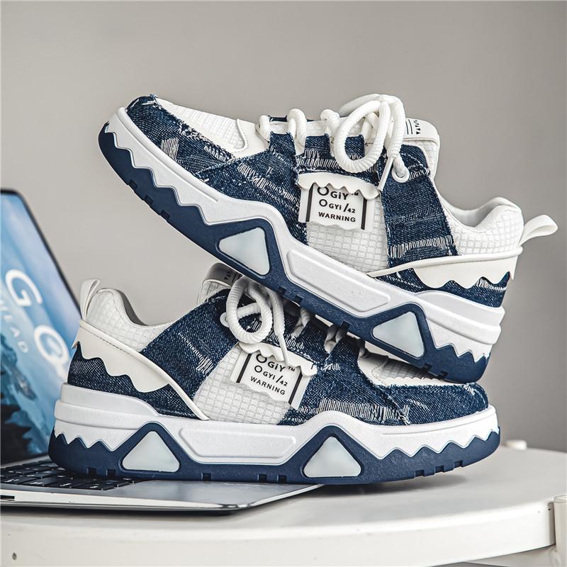 

Мужская повседневная спортивная обувь, модная сетчатая уличная хип-хоп обувь для мужчин, на шнуровке, с толстой подошвой, для скейтбординга, спортивная обувь для тренировок на открытом воздухе 39