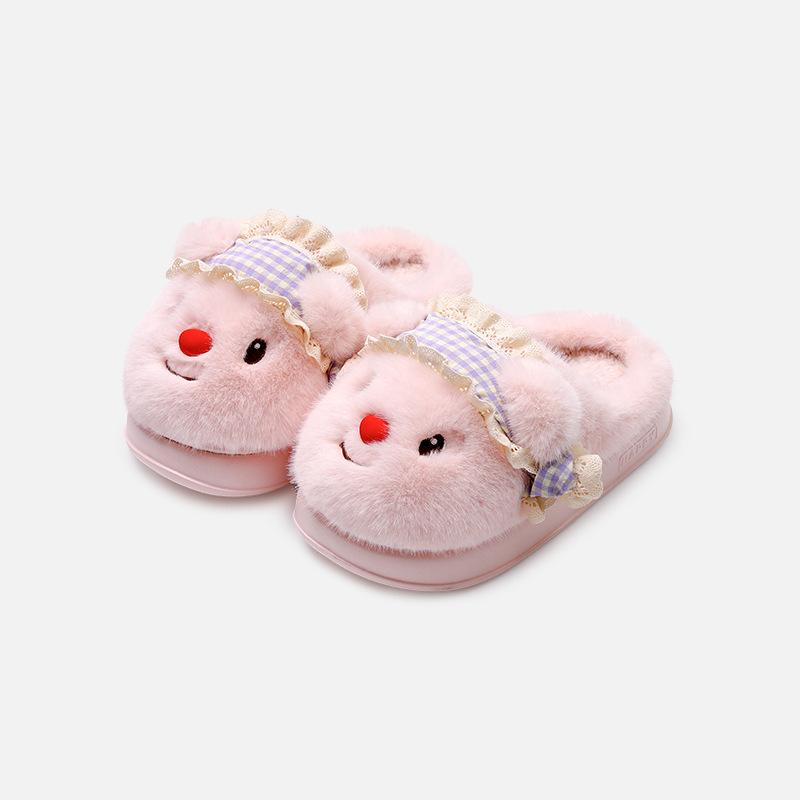 Cartoon Bear Cotton Slippers Women Autumn Winter Home Anti Slip Warm Slippers Winter Indoor Plush Slippers