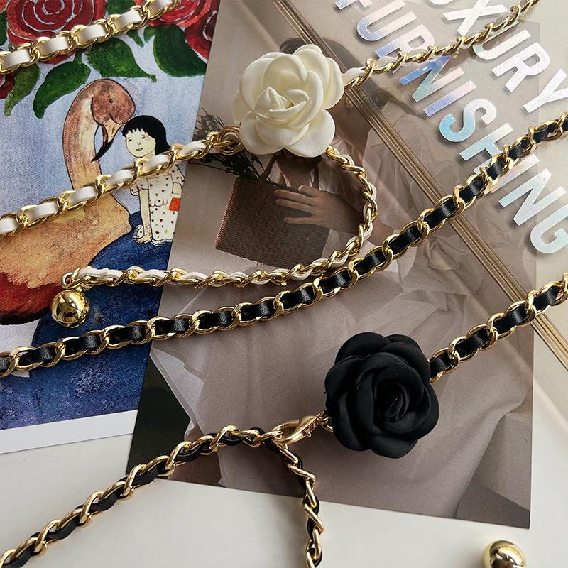 Camellia Waist Chain Accessories Women'S Flower Chain Belt Decoration With Dress Jeans Chain Tide