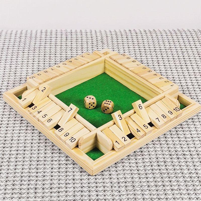 Wooden Children's Digital Four-sided Card Game Toy Educational Digital Desktop Interactive Mathematical Logical Thinking Toy
