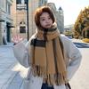 New winter scarf style high value female versatile plaid student scarf imitation cashmere to keep warm