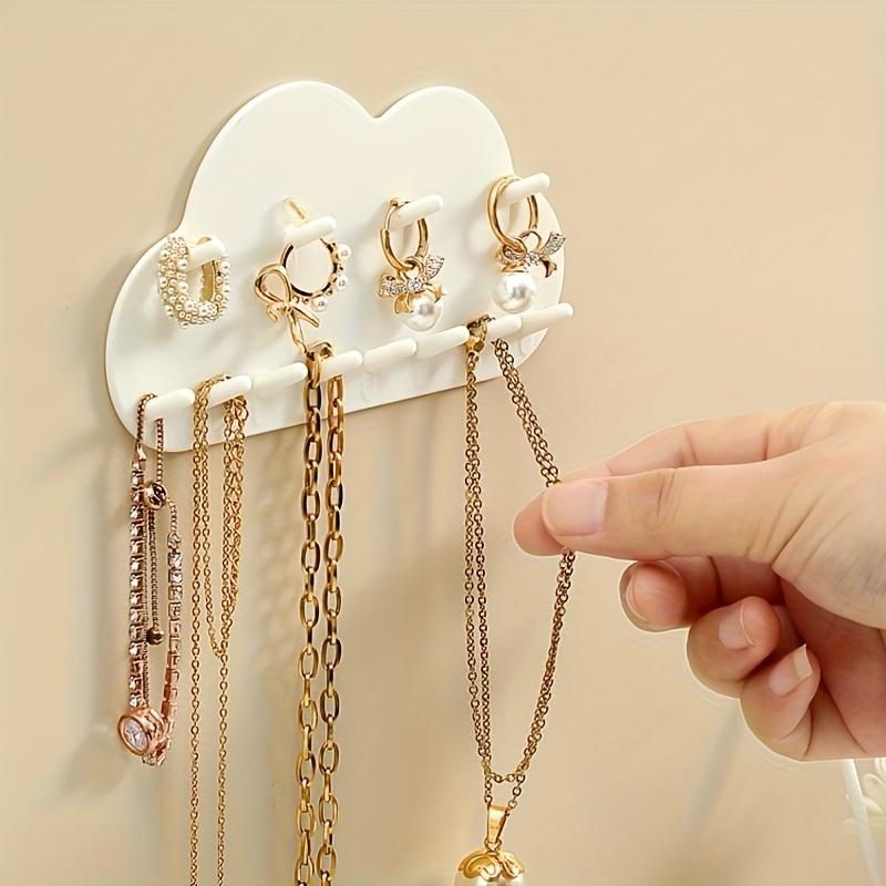Cloud-Shaped Organizer Hook - White Durable Plastic Jewelry & Key Holder for Bathroom Living Room Storage Home Decor Accessories