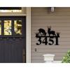 Custom Exterior Metal Address Sign for Home, Rustic House Number Plaque, Unique Garden Decor