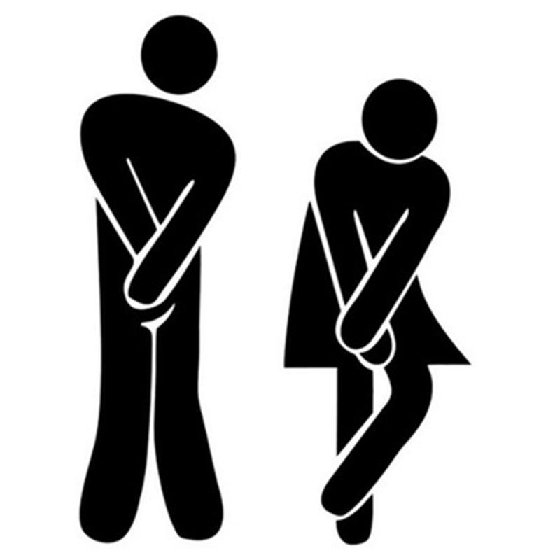 Funny Women Men Self Adhesive Removable Sticker Door Women Men Removable Wall Door Sticker Toilet Sign Decal Decor naklejki wc чёрный