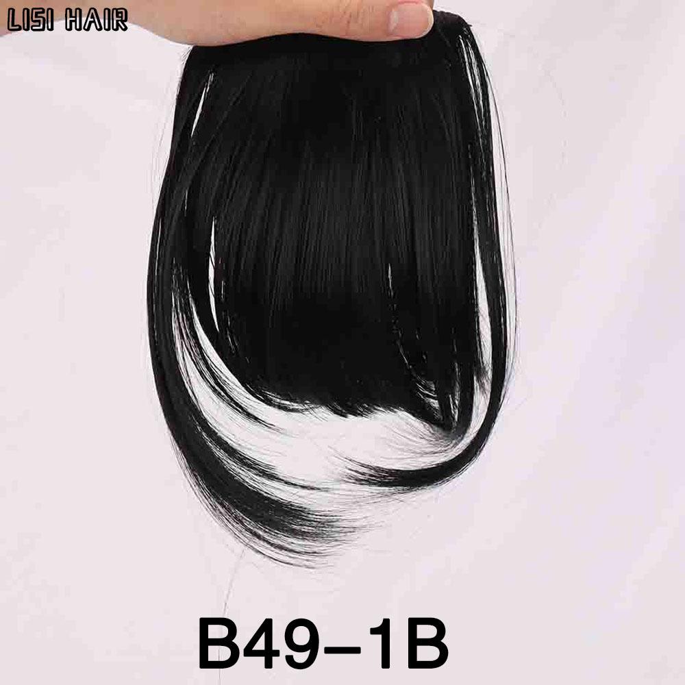 MERISIHAIR Synthetic Straight Hair With Bangs 2 Clips In Hair Extensions Fake Fringe False Hairpiece For Women Daily Use