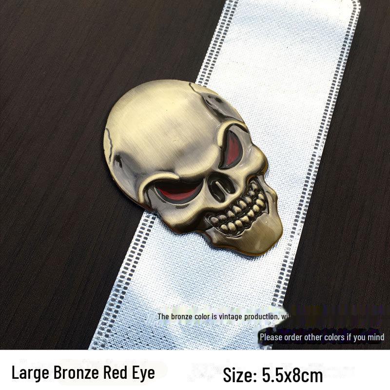 Customized 3D Pirate Skull Metal Car Sticker - Captain Jack Tail Label Body Decoration.