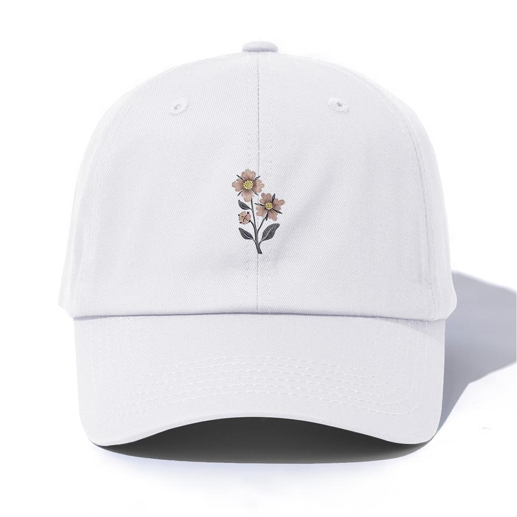 1pc Flower Print Baseball Cap for Adults, Minimalist Retro Style Casual Soft Adjustable Dad Hat, Perfect As Gift