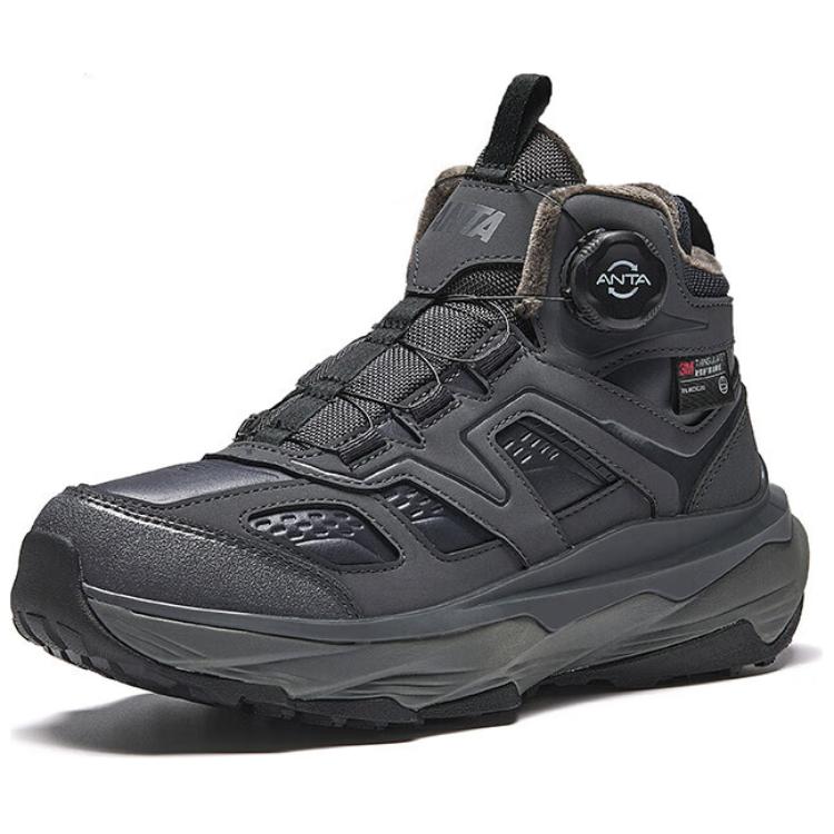 Anta Comfortable Versatile Non-Slip Warm High-Top Casual Shoes Women Sneakers Black Gray 122518965-1