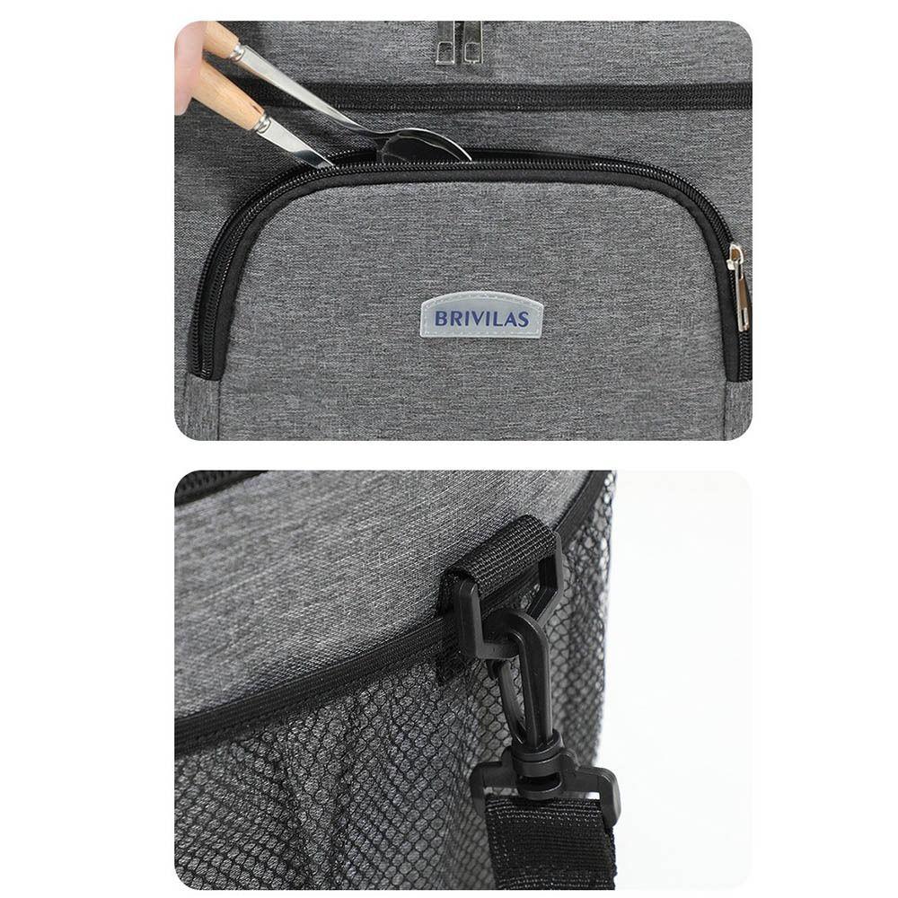 25L Shoulder Lunch Bag with Zip Food Carrier Bag Portable Insulated Cooler Tote Outdoor