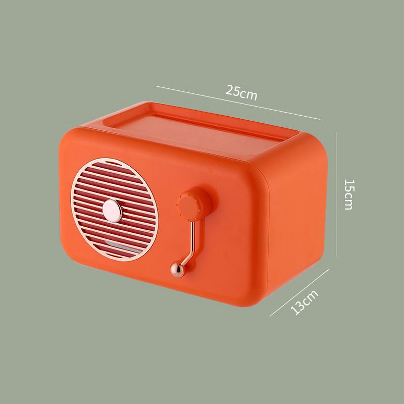 Creative radio tissue box wall mounted multifunctional tissue holder waterproof and dustproof face wash towel storage box