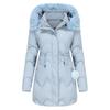 Women’s Parkas Long Coat Warm Padded Cotton Jackets Detachable Faux Fur Hooded Zipper Overcoat Winter Outdoor Casual Wear