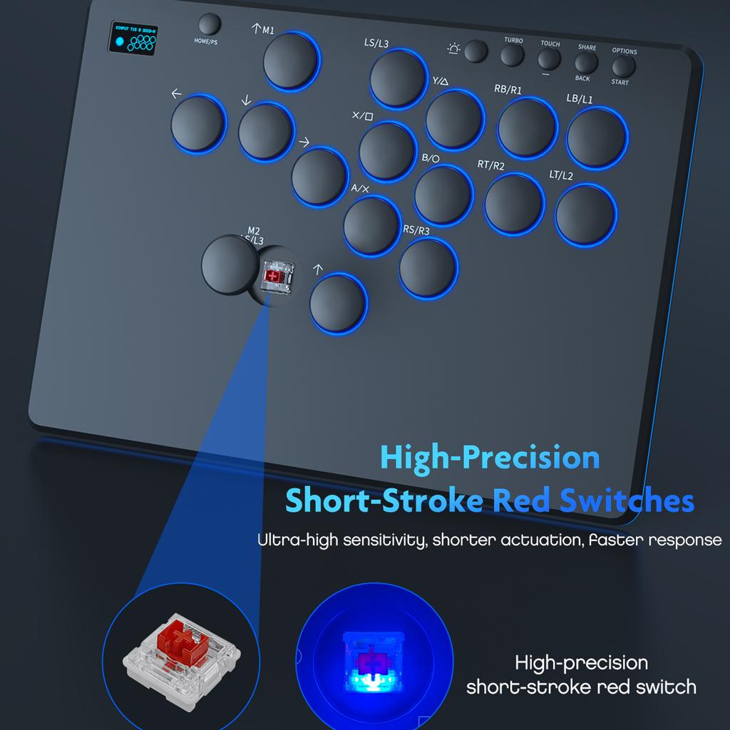 All-Button Fight Stick RGB Lighting Arcade Stick Controller with Turbo Functions & Hot Swap for PlayStation 4/PlayStation 3 PC