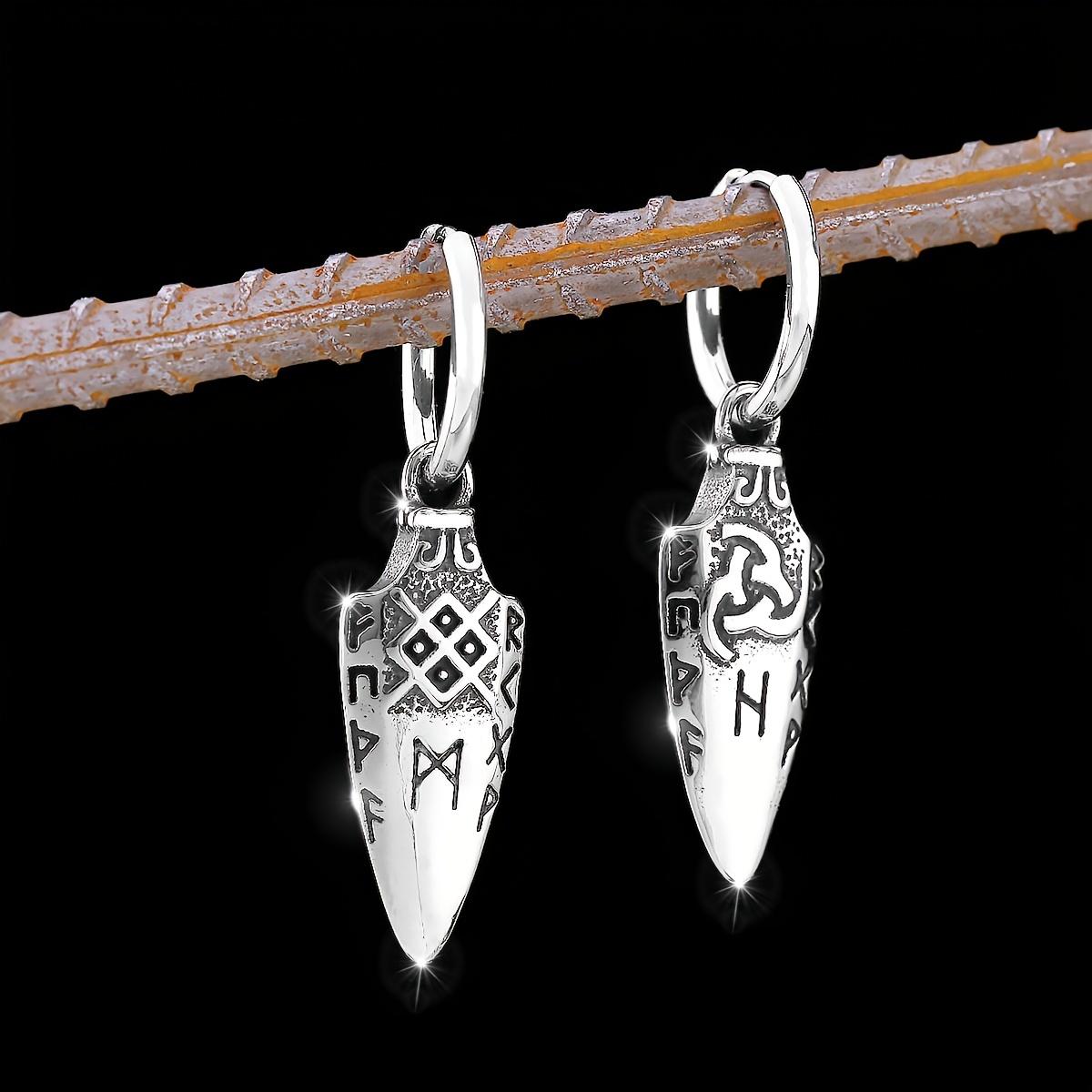 Retro Viking Style Dart Pendant Men s Earrings