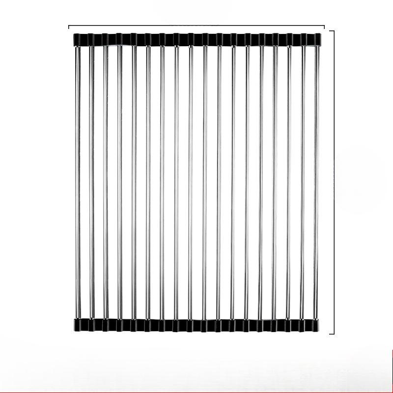 

Складной коврик для мытья посуды Подставка для сушки кухонной раковины Подставка для сушки посуды Сушка воды 37cm, 18 tubes чёрный