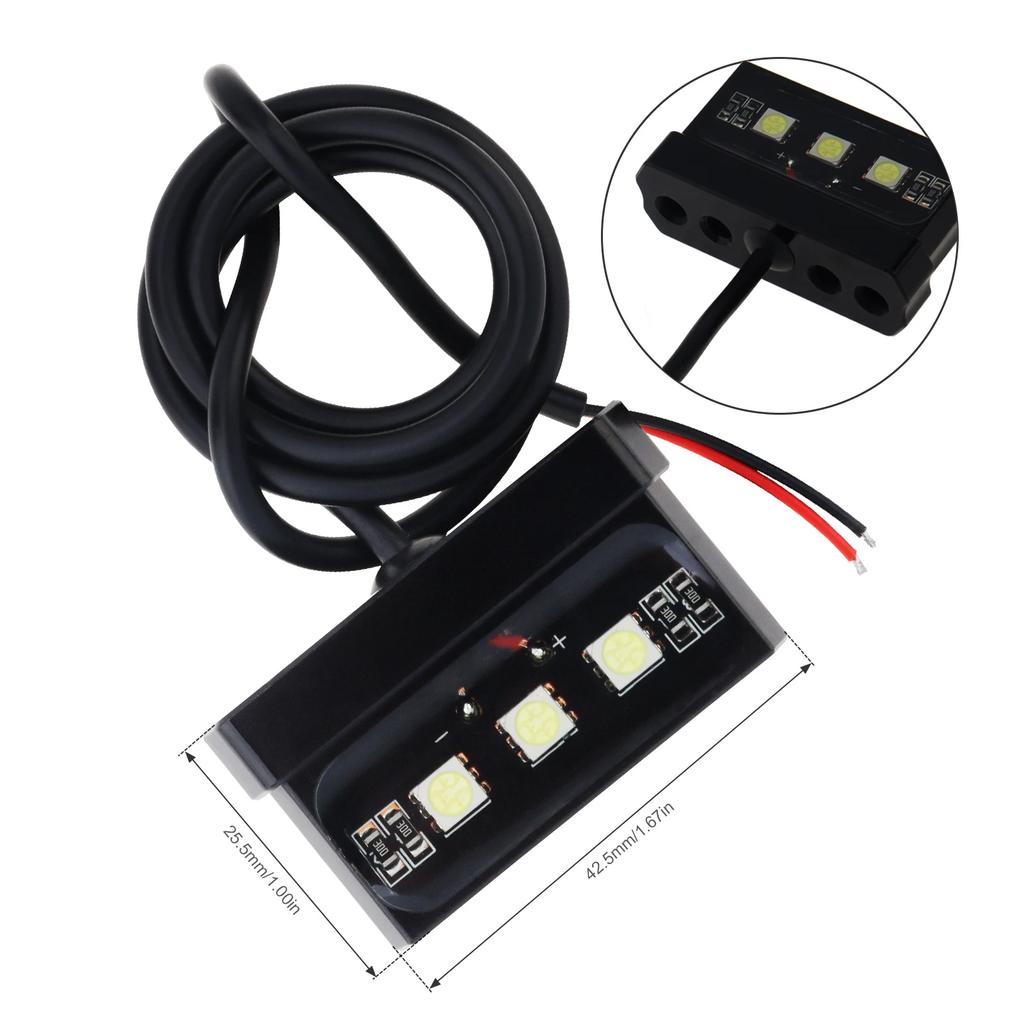 1pc Motorcycle License Plate Light LED Mini 12V CNC Aluminum Alloy Waterproof Rear Tail Motorbikes Light for License Plate Black