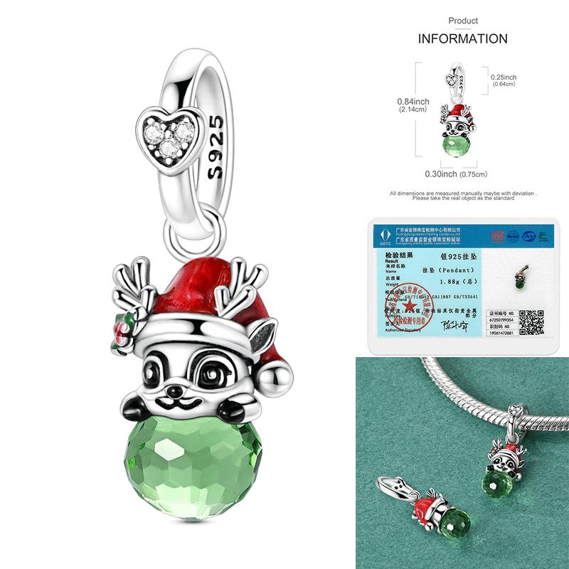 Copper Santa Claus Beads Christmas Tree Charms Fit 3Mm Women Bracelet Diy Accessories Christmas Gift Fine Jewelry