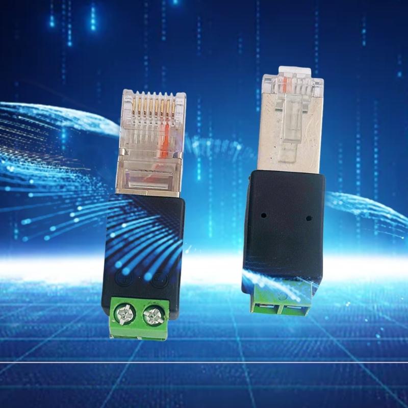 4Pcs RJ45 Male to 485 Connector Splitters Networks Connector Screw Terminals Adapters Converter Crystal Head Adapters