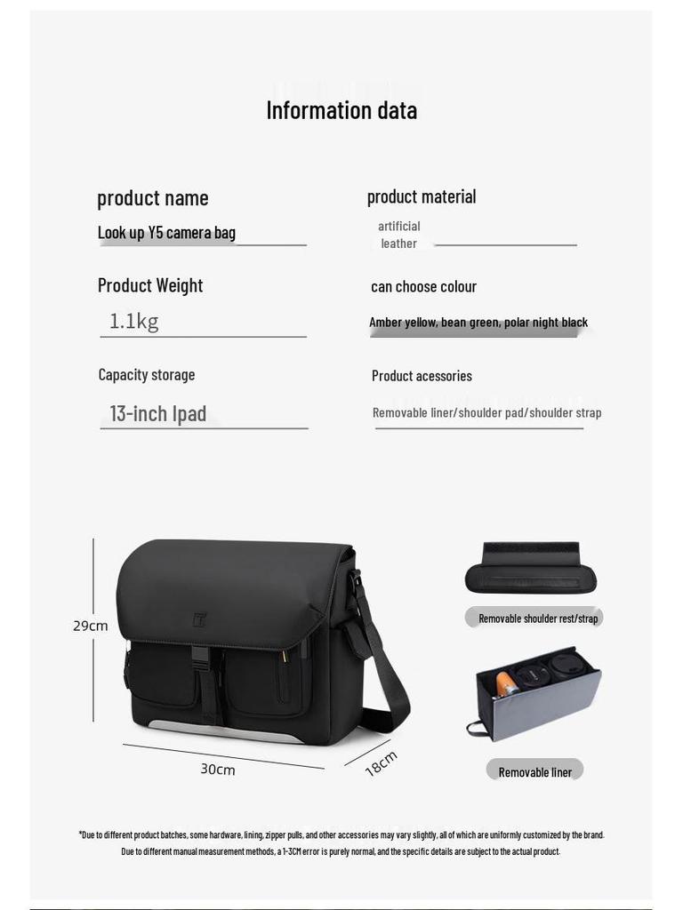 TANGCOOL Men's Large Capacity DSLR Camera Crossbody Photography Bag - Fashionable Shoulder Messenger Bag