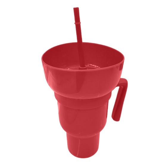 Snack And Drink Cup with Straw Lightweight Stadium Tumbler Portable Reusable Snack Tumbler Bowl for Family Gatherings Picnics
