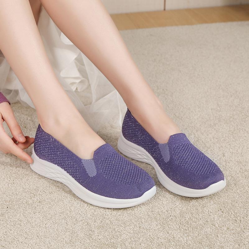 New 2025 Soft-soled Comfortable Walking Shoes Sports and Leisure Single Shoes Middle-aged and Elderly Mother Shoes One-pedal Breathable Women's Shoes