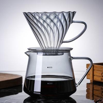 Glass Coffee Filter Pot 60 Degree V-shape Funnel Coffee Server Coffee Brew Cup  Barista