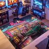Retro Car & Rock Bar Themed Rug, Non-slip Rug, Suitable for Living Room, Bedroom, Game Room, Computer Room and Home Décor.