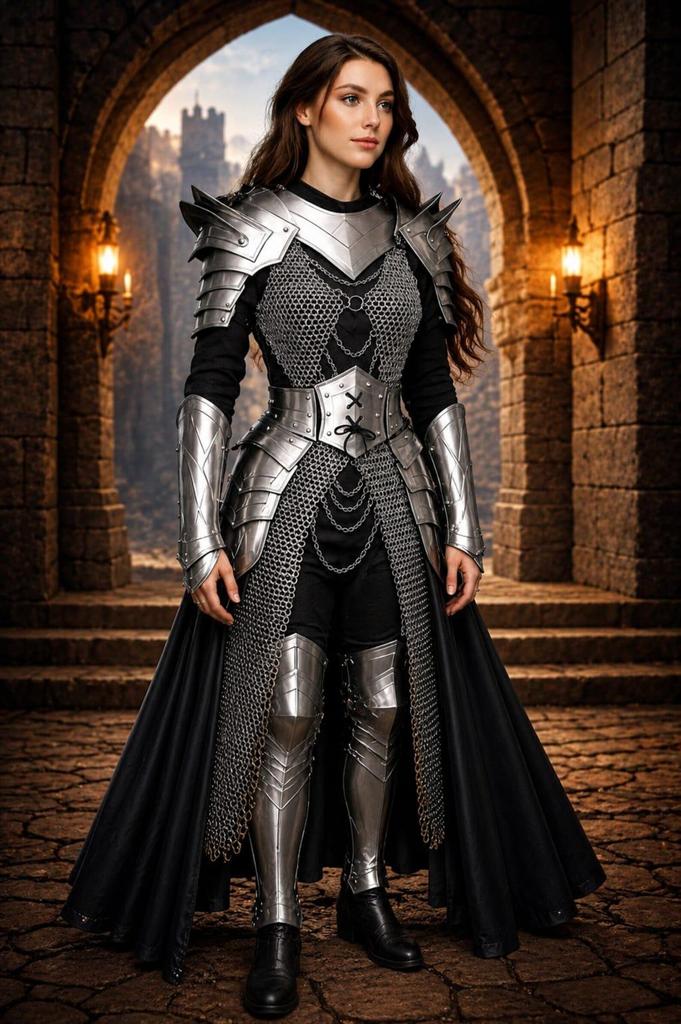 Damen Gotisches Lady-Ritter Kostüm Rüstung LARP Cosplay