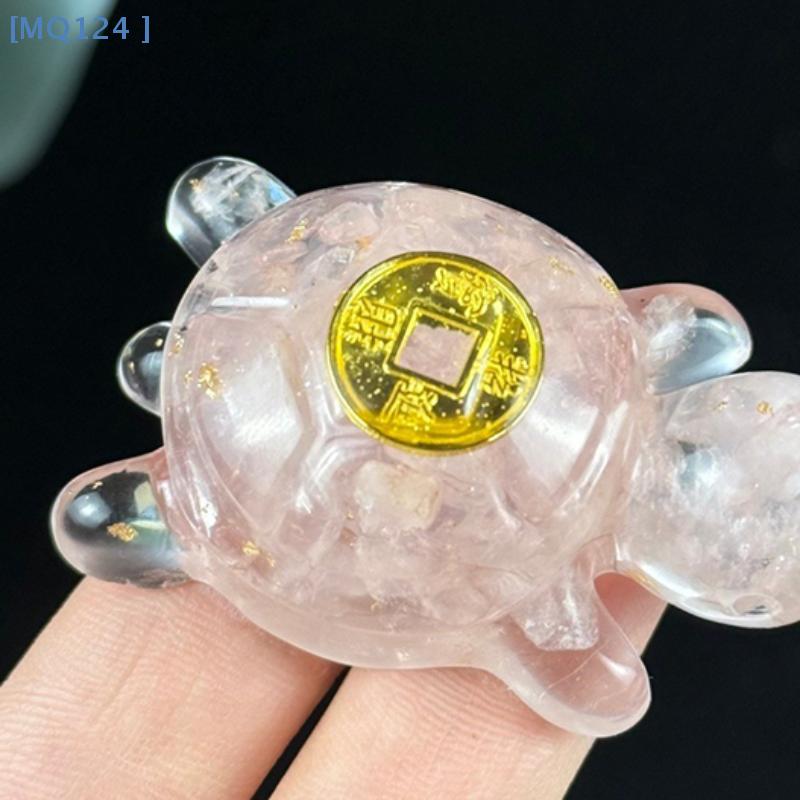 Money Turtle Statue Wealth-Attracting Feng Shui Good Luck Charm Crystal Resin Decorative Turtle Ornament Home Office Decor