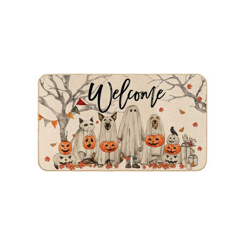 1PC Cartoon Halloween Decoration Floor Mat Restaurant Entrance Retro Mat Home Entrance Mat Bathroom Floor Mat Home Decoration
