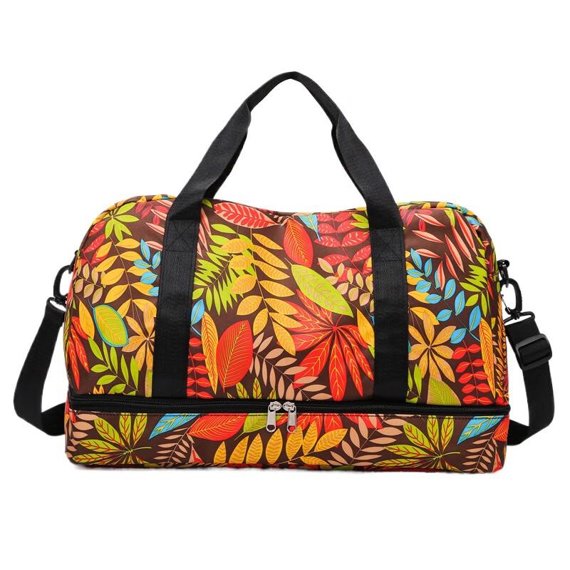 Newcity Floral Print Dry/Wet Separation Gym  Travel Duffel Bag