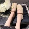 Retro Small Leather Shoes Spring New Ladyshoes One Word with Soft Leather Low Heel Mary Jane Single Shoes Women