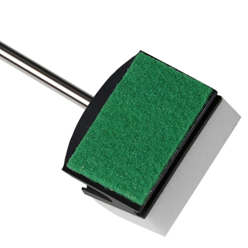 Щетка для аквариума с длинной ручкой, инструмент для чистки аквариума, двусторонняя губка, стеклоочиститель 47cm long