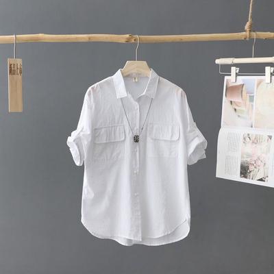 Western Style Short-sleeved Shirt Ladies Loose Summer Half-sleeved Blouse Ins Trendy Retro Casual Shirt