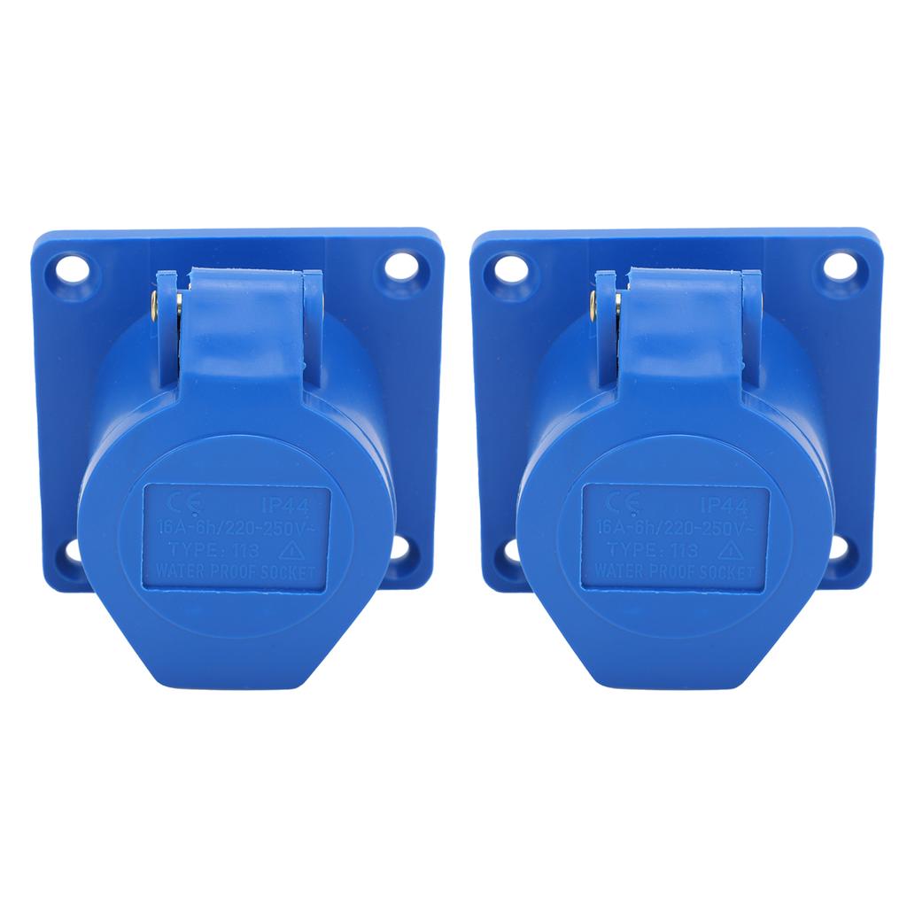 2 buc priză industrială monofazată, 3 pini, rezistentă la explozie, impermeabilă, 16 A, 3 găuri, 220250 V