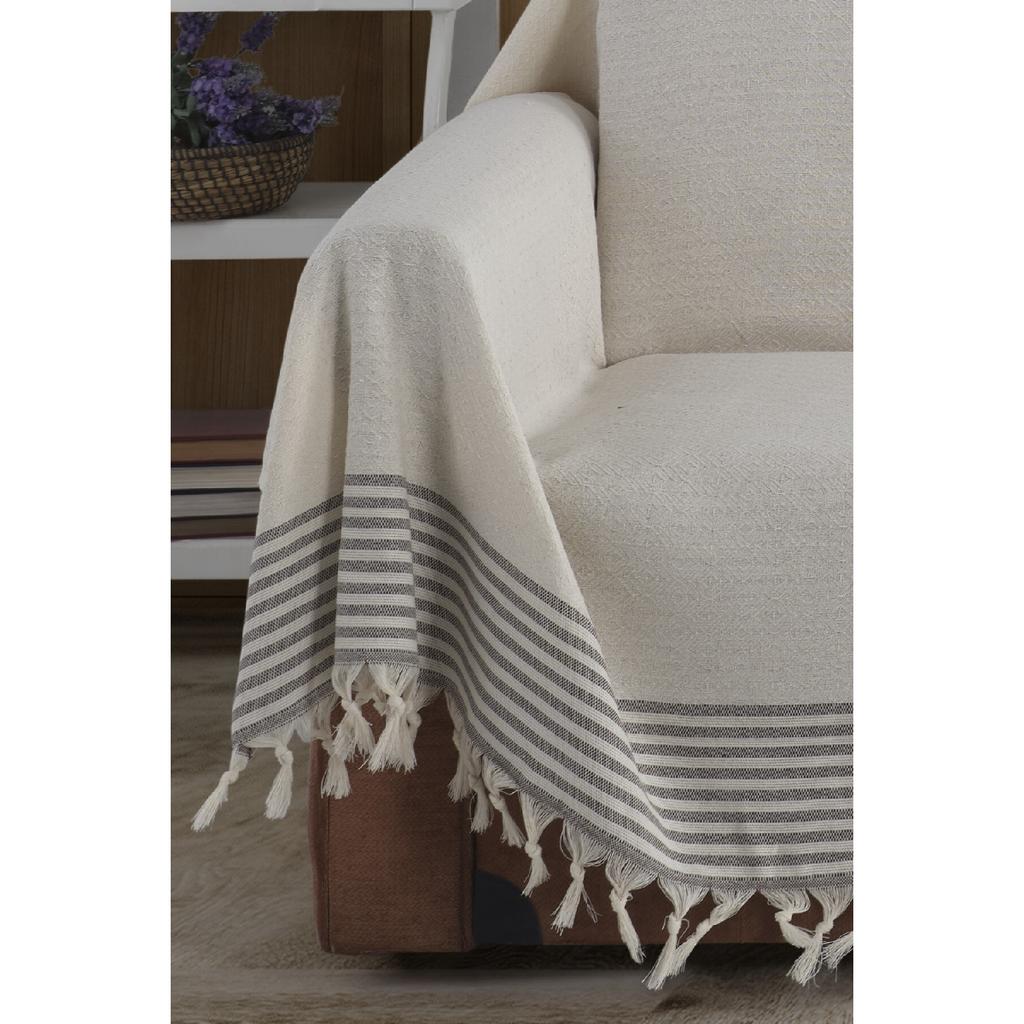 Organiczna tkanina Buldan pokrywająca beżowe ramiona Duży rozmiar 180 x 300 cm Fotel Sofa Sofa Narzuta bawełniana