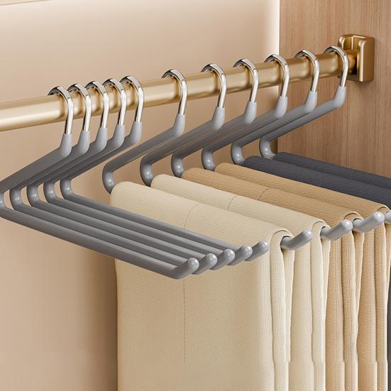 10PCS Trouser Rack No Clips or Teeth Marks Hangers Without Creases Hold Multiple Pants Scarves Ties Organizer
