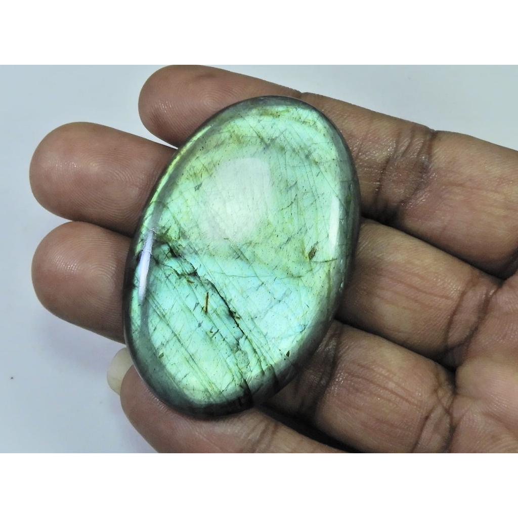 115Cts.Natural Labradorite Multi Fire Oval Cabochon Loose Gemstone 33X54X6MM D-258
