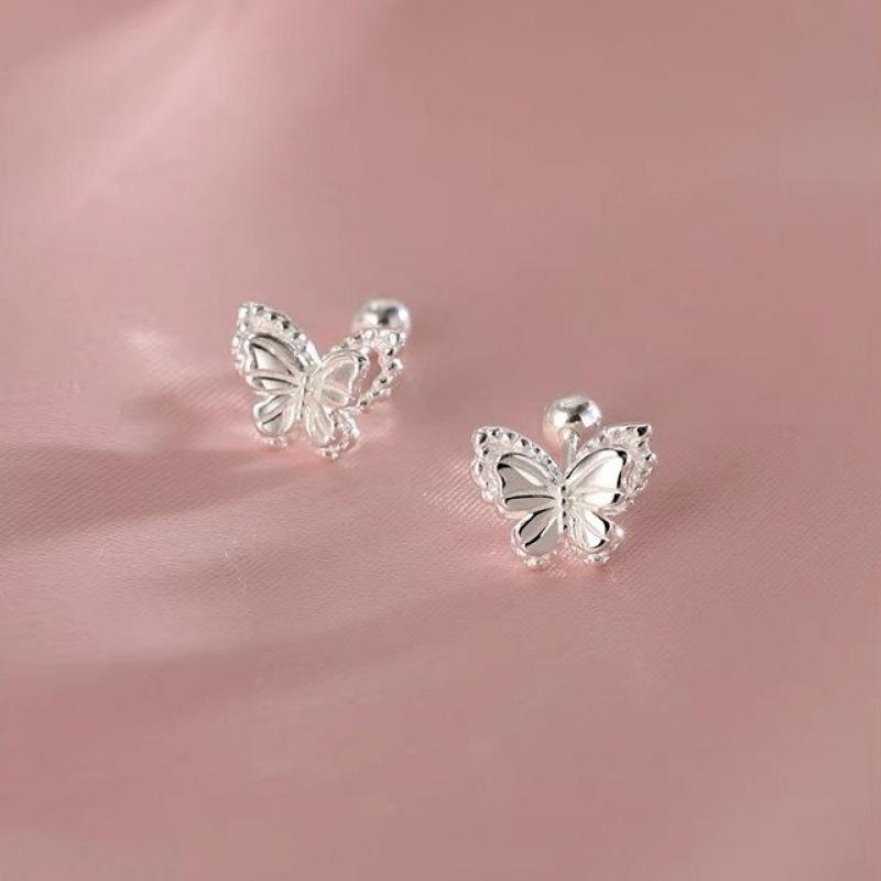 Elegant Fresh Butterfly Stud Earrings - Sweet, Simple Screw-on Cochlea Accessories