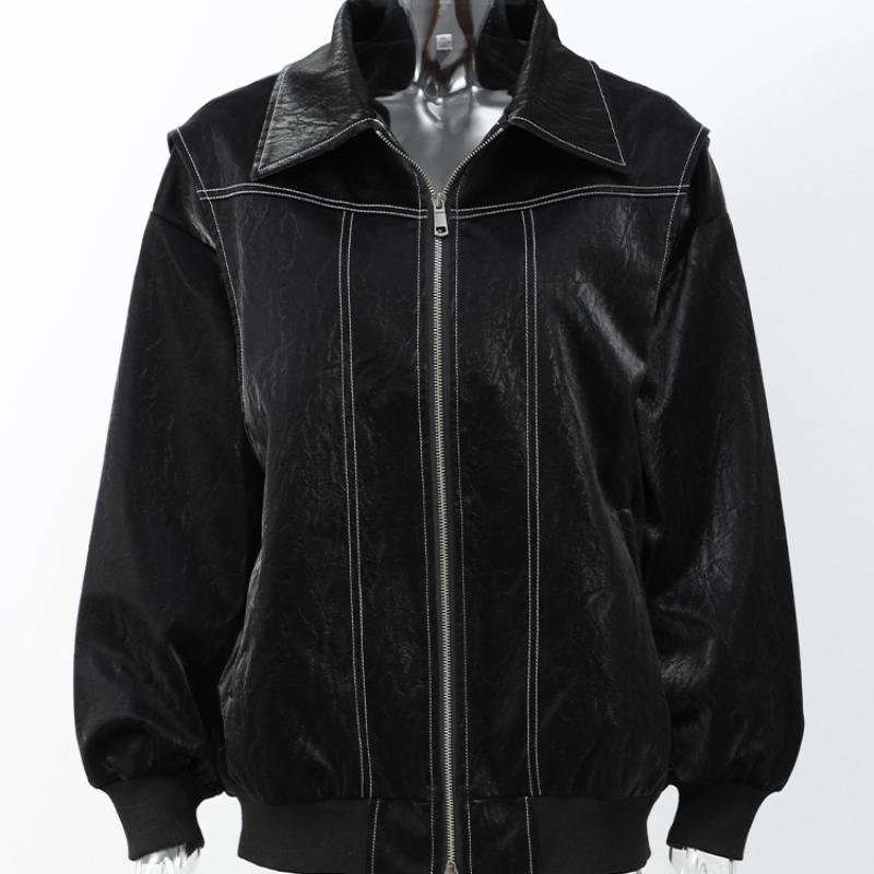 Kragen, Jacke mit langem Reißverschlussärmel, Neuer Stil 2025, Modisch, Feminin, Temperamentvoll, Pendeln, Straße, Lockere Jacke
