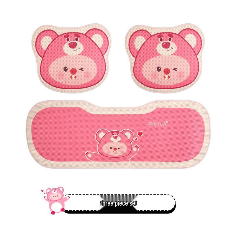 Pink Cartoon Beaver Women's All-Season Car Seat Cushion for BYD Seagull Dolphin.