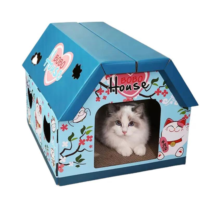 Cat Cardboard Box House Cat Nest Cat Scratch Board Integrated Vertical Box Large Cute Corrugated Paper Claw Grinding Supplies Ca