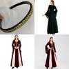 Enchanting Black Vintage Medieval Court Cosplay Maxi Dress For Halloween Events