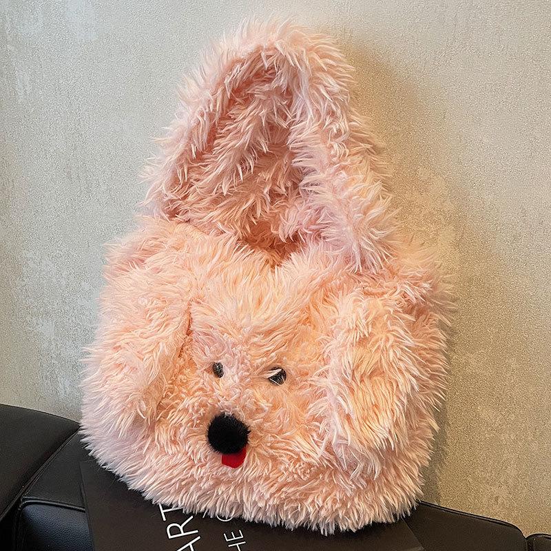 Japanese sweet and cute West Highland puppy plush bag women's autumn and winter 2025 new versatile commuter shoulder bag