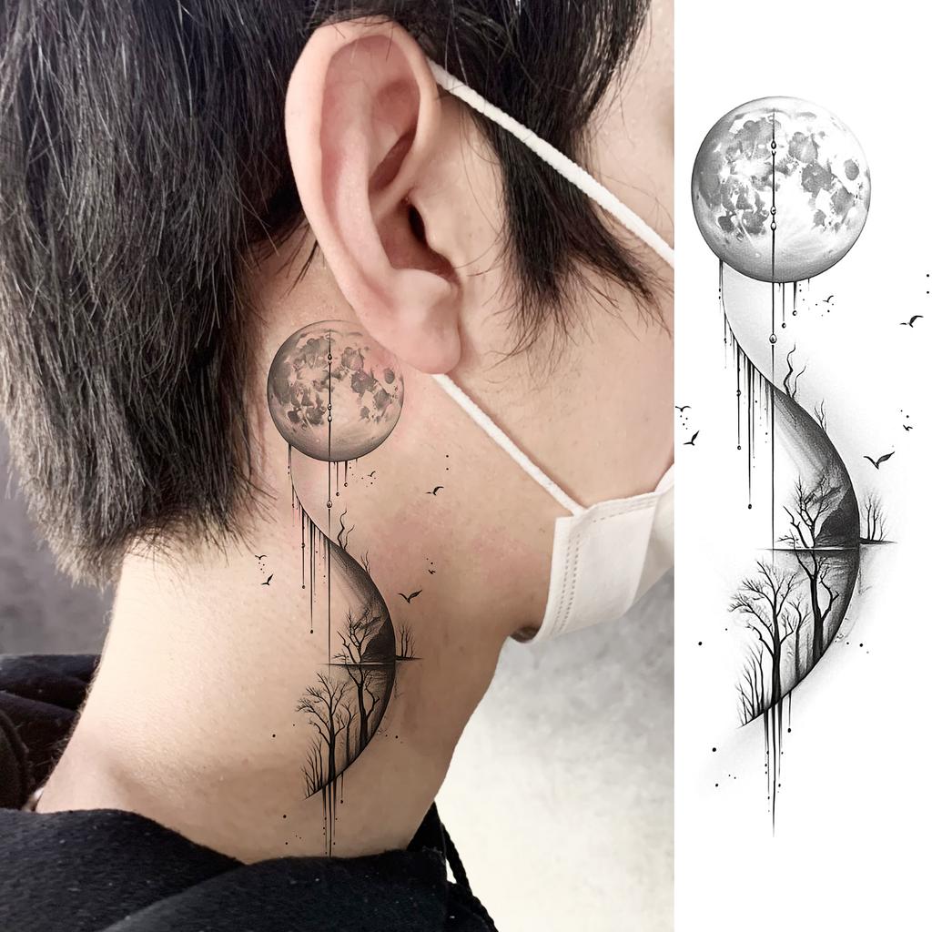 1 Blatt Totenkopf Schmetterling Rose Temporäre Tattoos Für Frauen Männer Hände Fuß Nacken,Temp Fake Tattoo Aufkleber Langanhaltend Wasserdicht