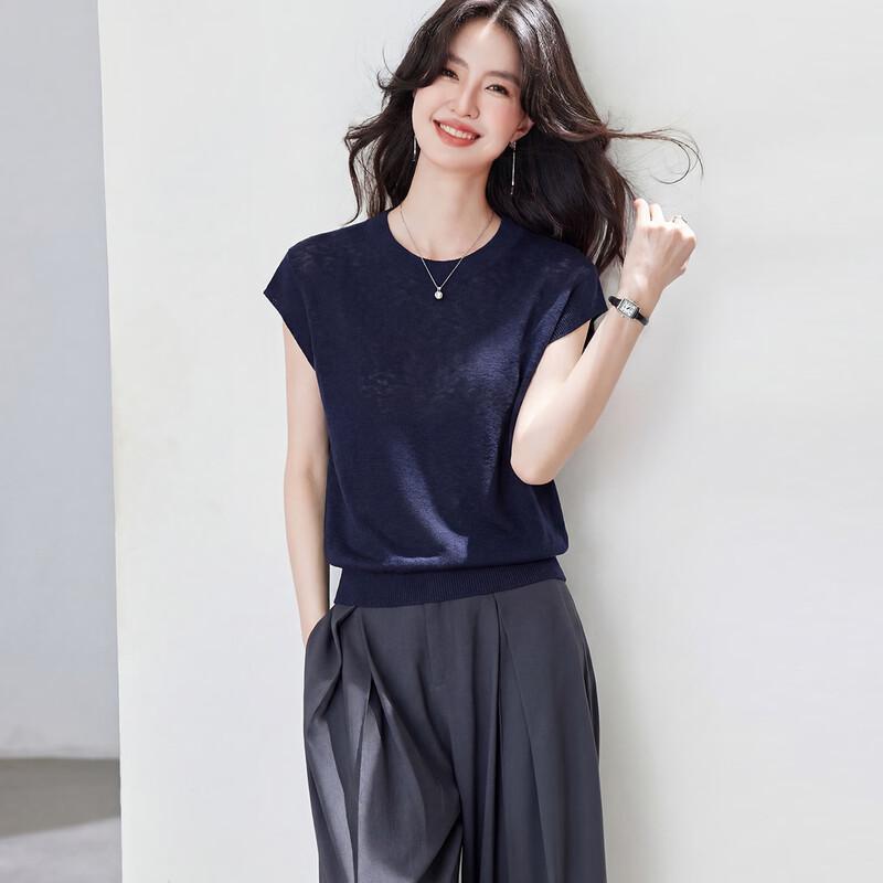 

CARBAMMI Women s Slim Fit Short Sleeve Knit Top L