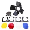 BD03 Barn Door with Honeycomb Grid and 4x Color Filters Set Professional Studio Photography H Diffuser Accessories
