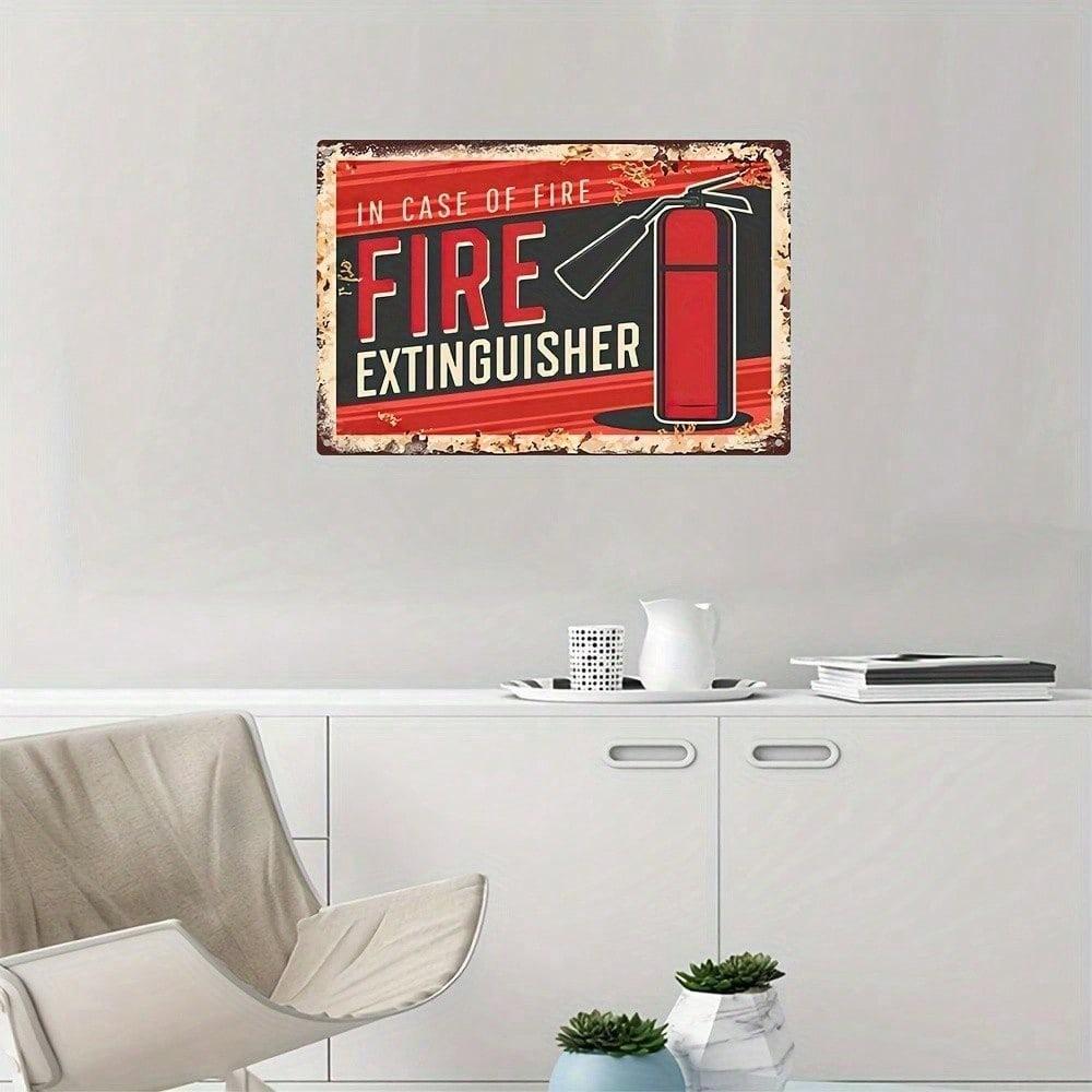 Vintage Fire Extinguisher Metal Sign Retro Garage Wall Decor Industrial Pub Bar Man Cave Plaque