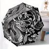 1pc Dragon Artwork Automatic Open/close Folding Umbrella, Compact Portable Travel Umbrella, Perfect Birthday/Christmas Yy250807203